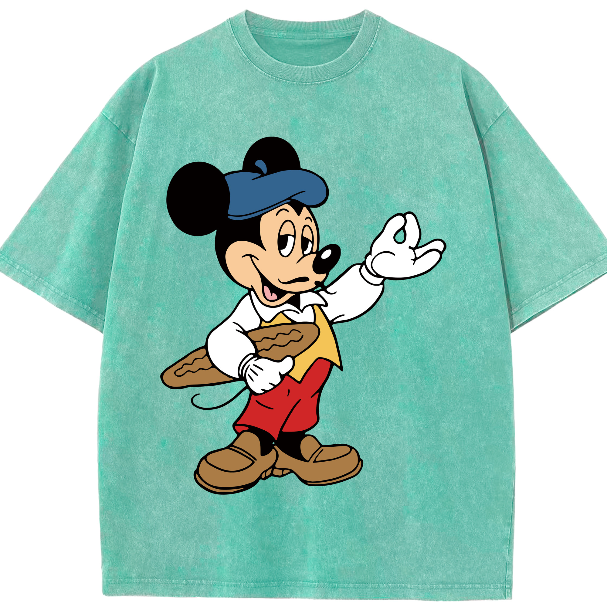（画像用） ミッキーマウス Mickey Mouse 綿100% ヴィンテージ風 半袖Tシャツ（フロントプリント）